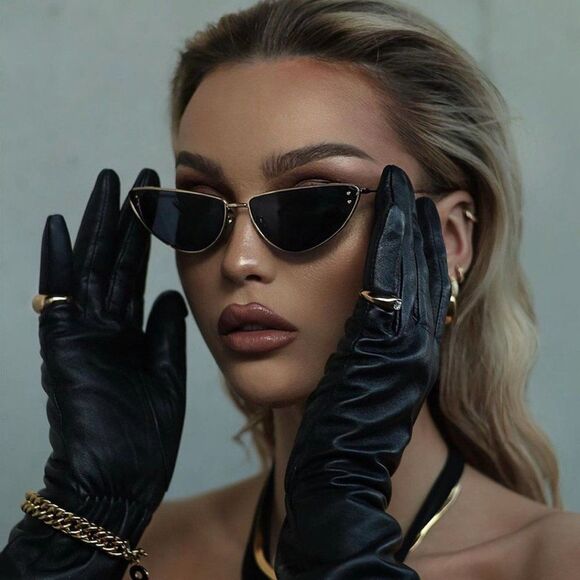 Dior MISSDIOR B1U H4C0 Sunglasses Gunmetal Cat Eye Frame, Green Lenses - Picture 3 of 11